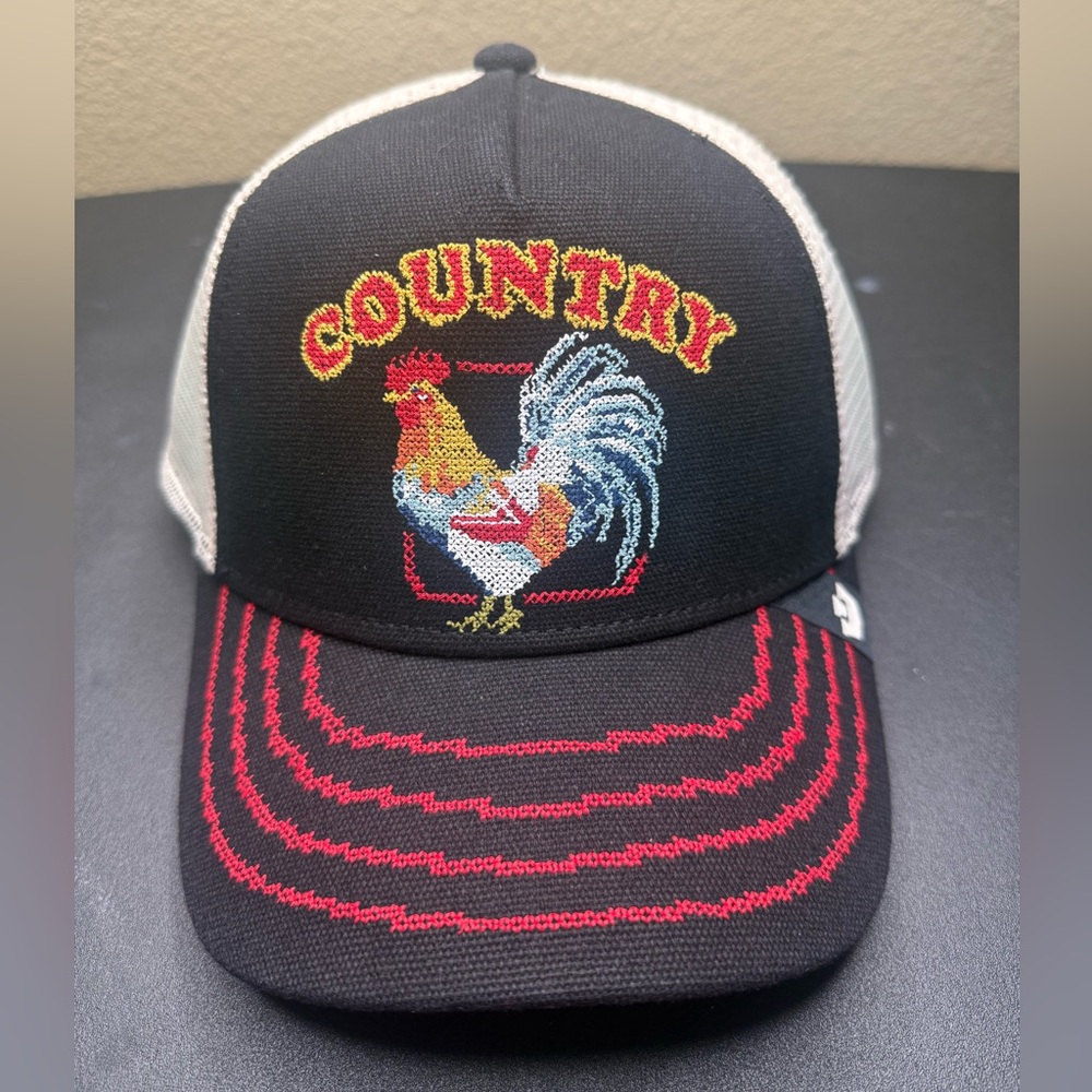 Goorin Bros. Country Rooster Trucker Hat – Black/White – Animal Farm – NWT